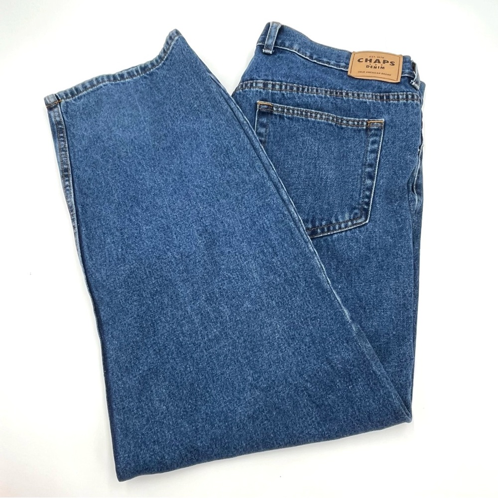 Men’s Chaps Straight Leg Blue Denim Jeans Size 40x30 (CBM0001)